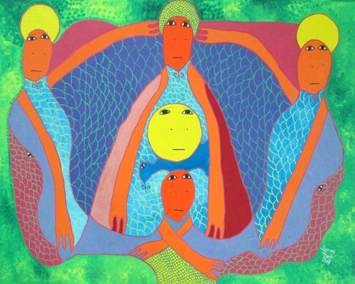 Levoy Exil 30"x40" Serpiente y espíritus 2013 Acrílico sobre lienzo #J314