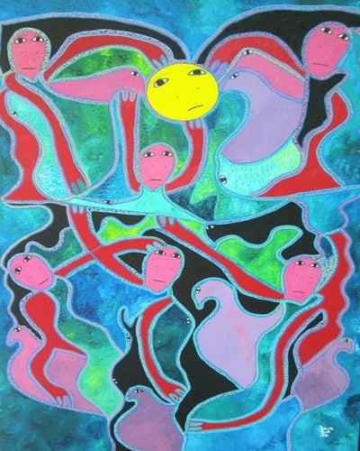 Levoy Exil 56"x36" Crowded Spirits 2017 Acrílico sobre lienzo #J479