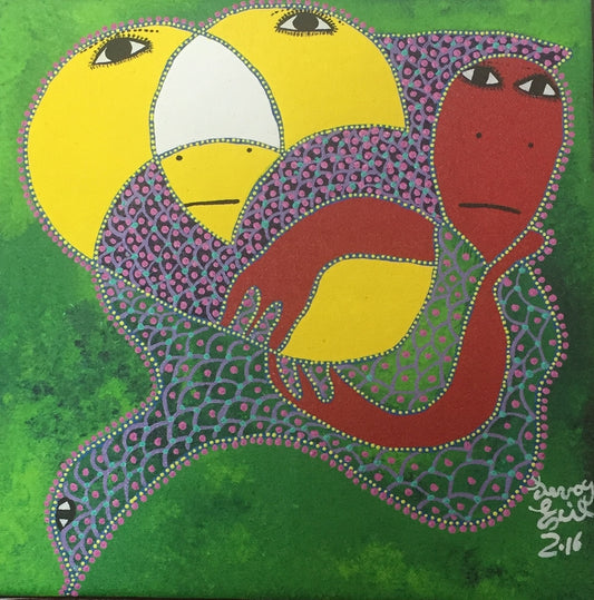 Levoy Exil 12"x12" Three Spirits 2016 Acrílico sobre lienzo #3MFN