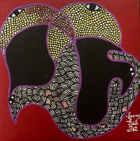 Levoy Exil 12"x12" Two Spirit and Eagle 2012 Acrílico sobre lienzo #4MFN