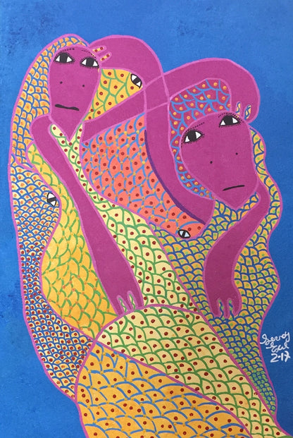 Levoy Exil 24"x16" The Couple Spirit 2017 Acrílico sobre lienzo #5MFN