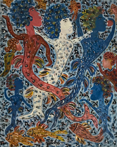 Gerard Fortune 40"x30" Los espíritus voladores Acrílico sobre lienzo #J132