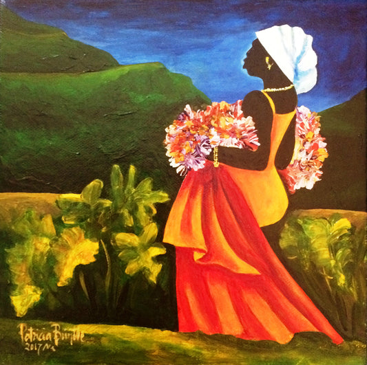 Patricia Brintle 8"x8" Francine 2017 Acrílico sobre lienzo #3PB