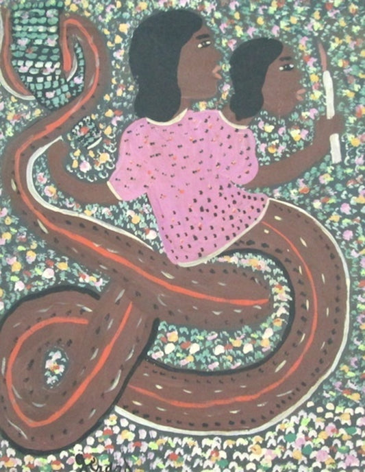 Gerard Fortune 20"x16" Marassas y serpientes 1991 Acrílico sobre lienzo #J12-HA