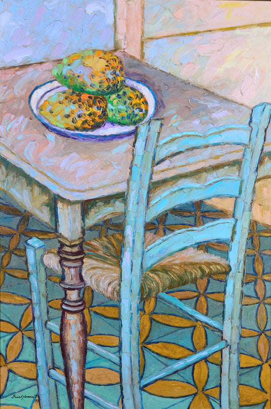 Eric Girault 36"x24" 1993 "Sabor caribeño" Óleo sobre lienzo #22EG