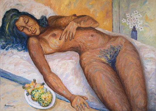 Eric Girault 36"x48" 1997 "Marabou de mon Coeur" Óleo sobre lienzo #25EG