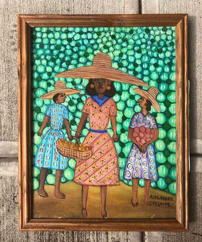 Alexandre Gregoire (1922-2001) 16"x12" Tres damas Óleo sobre lienzo #18-2-95MFN