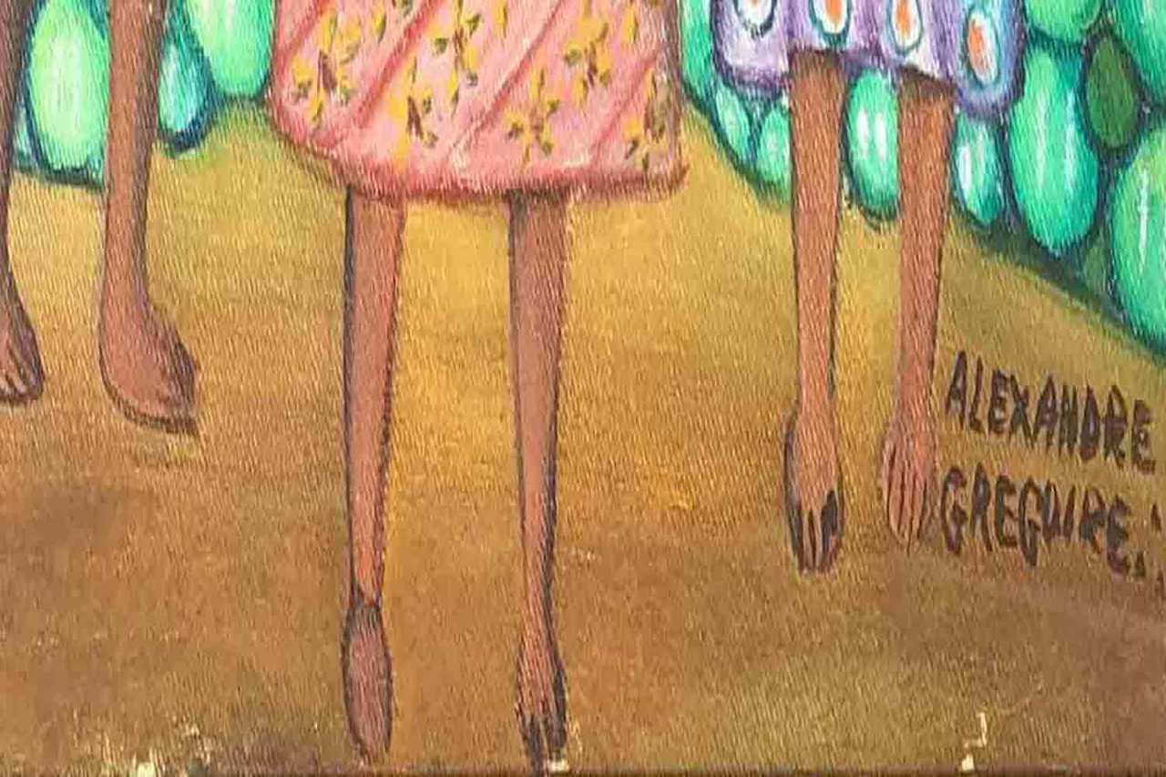 Alexandre Gregoire (1922-2001) 16"x12" Tres damas Óleo sobre lienzo #18-2-95MFN