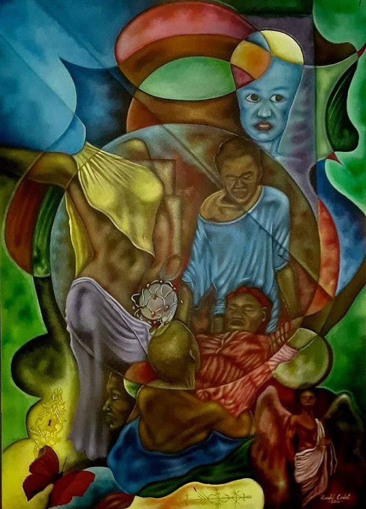 Ronald Cadet 40"x 30" L'Initiation 2014 Acrílico sobre lienzo #1RC