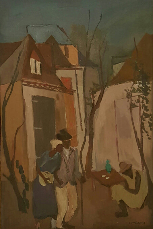 Carlo Jn-Jacques (1943-1990) 24"x36" La pareja 1983 Óleo sobre lienzo #1JN-HA