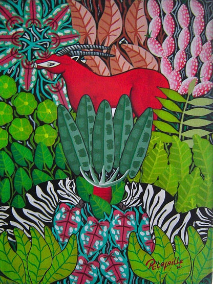 Raymond Lafaille 16"x12" Selva Óleo sobre lienzo #2-2-95MFN