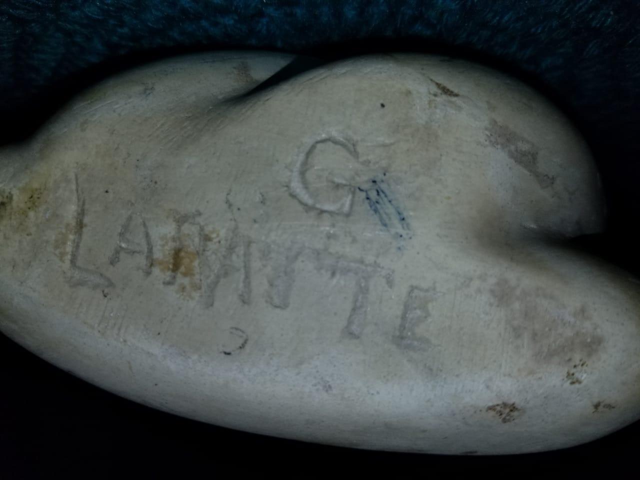 Georges Laratte 5"x3"x2" Escultura de piedra de dama desnuda #7JN-HA
