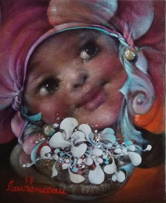 Lyonel Laurenceau 10"x8" Offrande II Flores 2017 Acrílico sobre lienzo #6MFN
