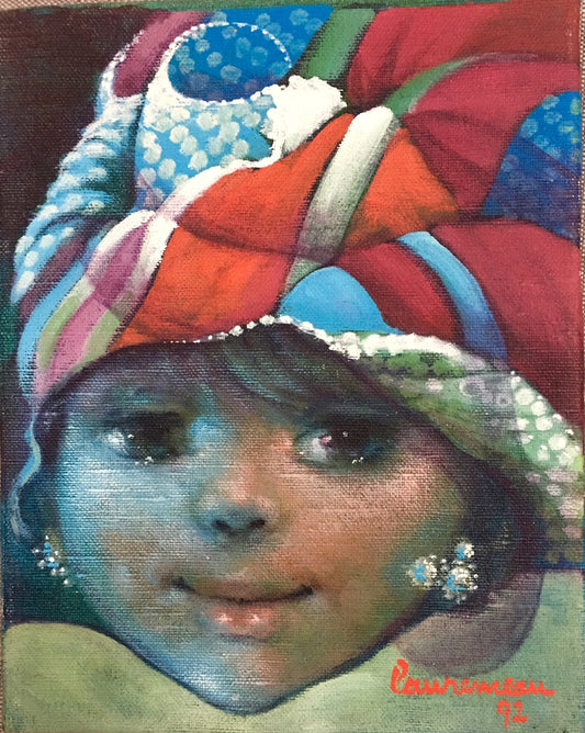 Lyonel Laurenceau 10"x8" Tropicale 1992 Acrílico sobre lienzo#1JH-HA- VENDIDO