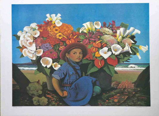 Jean-Claude Legagneur Póster firmado y edición limitada 22 3/8"x 27 1/4" #394/1000 en papel vitela