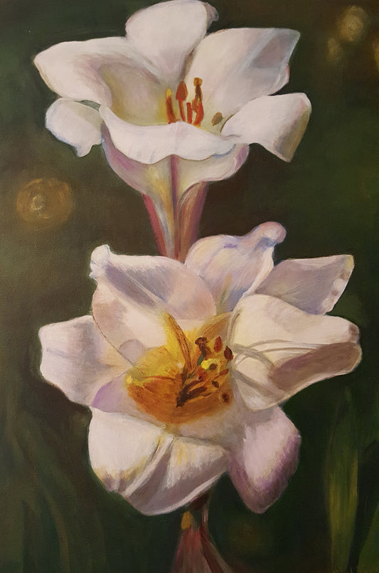Raymonde Talleyrand 20"x16" Lillies of Radiance 2017 Acrílico sobre lienzo #7