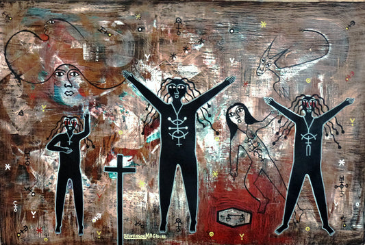 Stivenson Magloire (1963-1994) 30"x24" Allegorie Justice 1993 Acrílico sobre lienzo #1EB