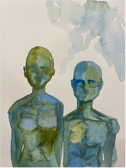 Alexa Masucci 12"x9" 2020 "Algae" Acuarela sobre papel sin marco #3AM