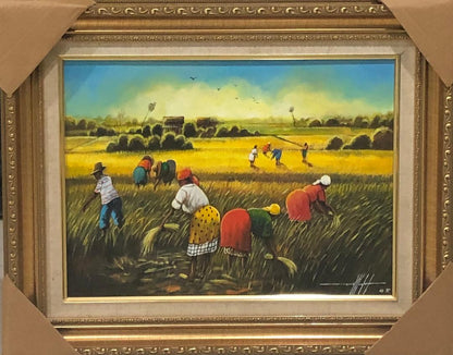 Simeon Michel 12"x16" En los campos 2005 Óleo sobre lienzo #2FC