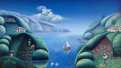 Mario Montilus 8"x14" Paisaje Óleo sobre Lienzo #1202GN-HA