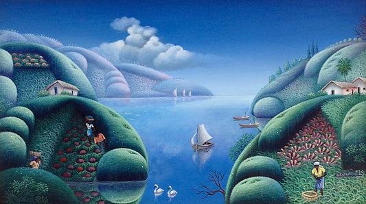 Mario Montilus 8"x14" Paisaje Óleo sobre Lienzo #1202GN-HA