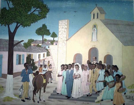 Michel M. Obin 24"x30" Boda Óleo a bordo#2GSN-HA