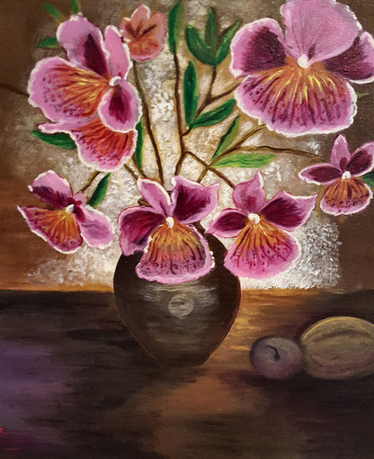 Raymonde Talleyrand 24"x24" Orquídeas en Luz 2014 Acrílico sobre Lienzo
