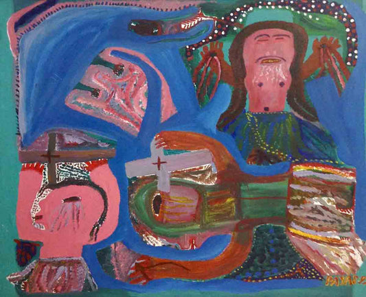 Payas (Pierre-Sylvain Augustin) 33"x34" Sacrificios Óleo sobre lienzo #9933GN-HA