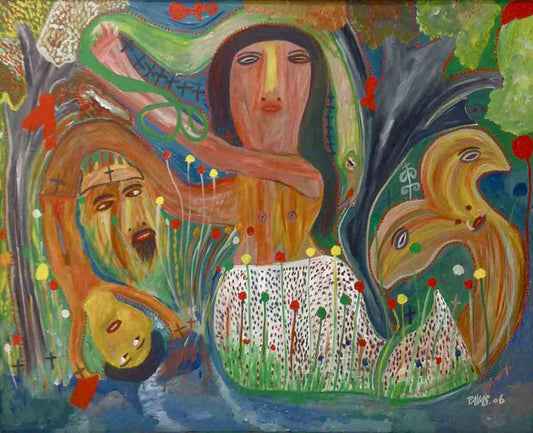 Payas (Pierre-Sylvain Augustin) 36"x48" La sirena 2006 Óleo sobre lienzo #2620GN-HA