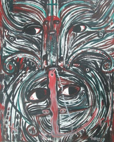 Payas (Pierre-Augustin Augustin) 40"x30" Espíritus Acrílico sobre lienzo #J72