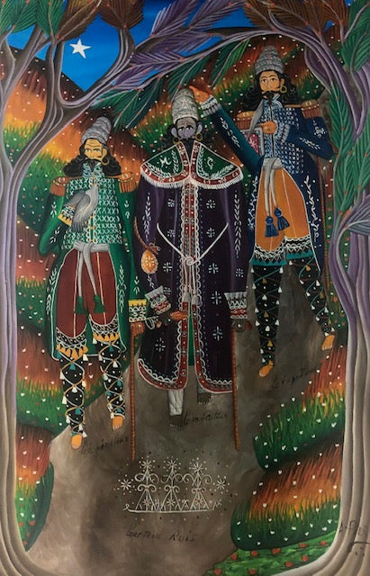 Andre Pierre (1914-2005) 36"x24" Los Reyes Magos Óleo sobre lienzo #1-2-95GSN-NY