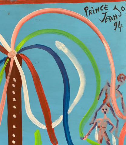 Prince Jean Jo (Haitian, 1948-1996) 16"x12" Carnival 1994 Acrylic on Board #2MFN