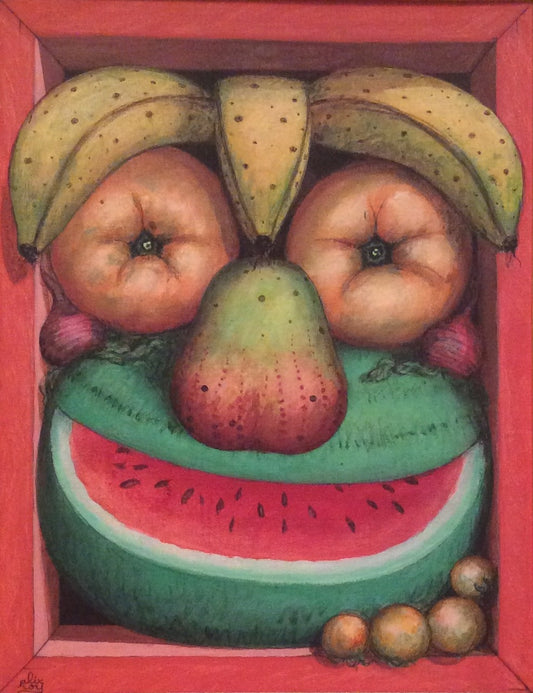 Alix Roy 24"x18" Cara de frutas Acrílico sobre lienzo #1M-01MFN