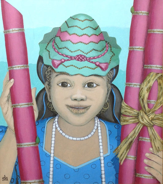 Alix Roy 21"x24" Niña pequeña Acrílico sobre lienzo #9613GN-HA