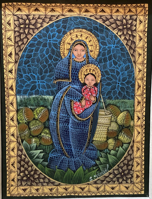 Ismael Saincilus (1940-2000) 16"x12" La dama de Altagracia Óleo sobre lienzo#1HL