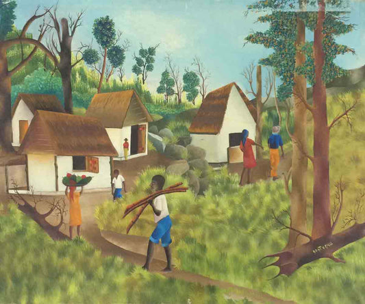 Andre Saturn (1927-1983) 24"x30" On The Trail c1970 Oil #13-3-96GSN-HA
