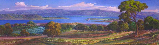 Jean-Adrien Seide 12"x40" Paisaje/Barcos Acrílico sobre lienzo #1301GN-HA