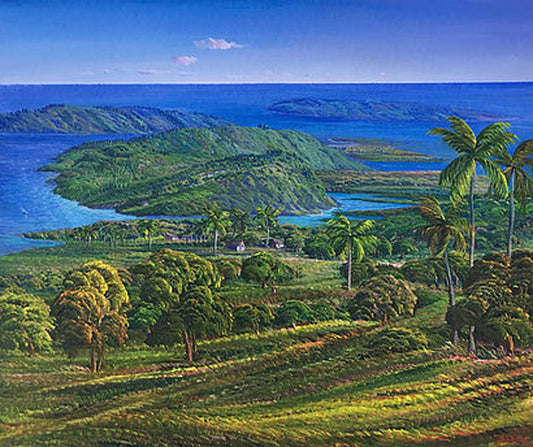 Jean Adrien Seide 20"x24" Paisaje junto al agua Acrílico sobre lienzo #1509GN-HA
