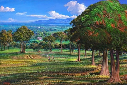 Jean Adrien Seide 24"x36" Árboles Acrílico sobre Lienzo #J78-HA