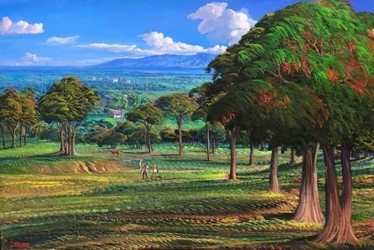 Jean Adrien Seide 24"x36" Árboles Acrílico sobre Lienzo #J78-HA