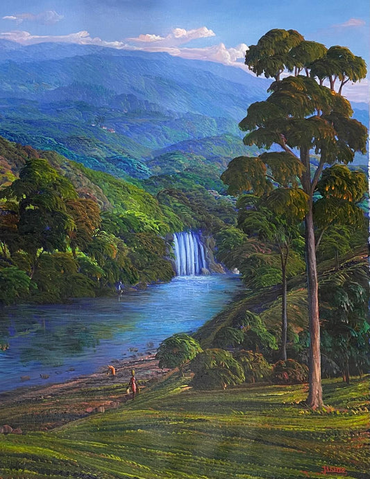 Jean Adrien Seide 30"x24" Cascada 2022 Acrílico sobre Lienzo #20MFN