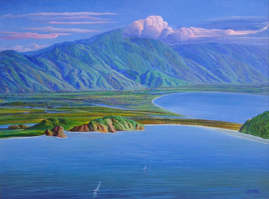 Jean-Adrien Seide 36"x48" Paisaje desde arriba Acrílico sobre lienzo#1106GN-HA
