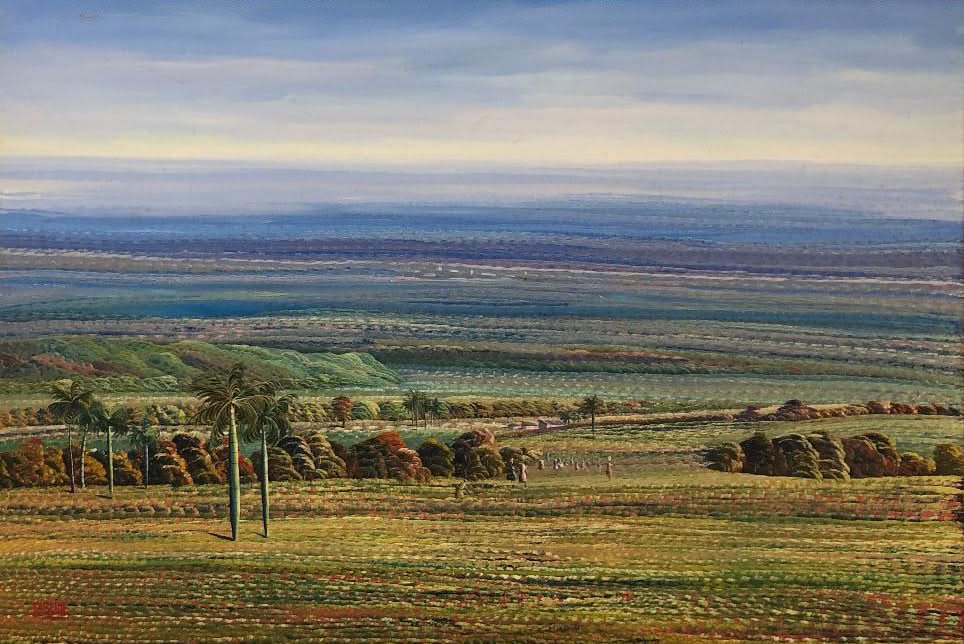 Jean Adrien Seide 40"x59" Paysage Acrylique sur Toile Peinture#2FC
