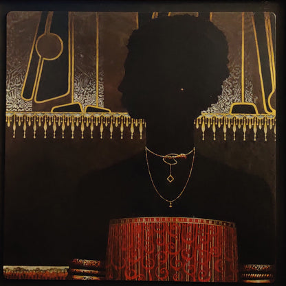 SIMIL (Emilcar Similien) 24"x24" Mujer con Joyas 1982 Acrílico sobre Masonite #1EB