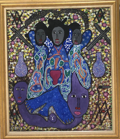 Denis Smith 36"x30" Spirits 1985 Acrílico sobre lienzo Enmarcado #1FC