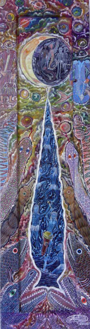 Frantz Zephirin 34"x10"Spirit Técnica mixta sobre lienzo #1GN-HA