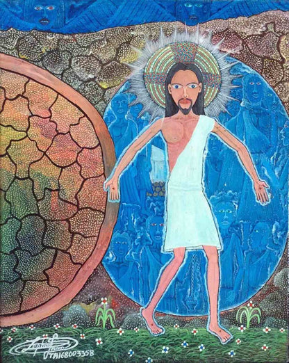 Frantz Zephirin 10"x8" Jesús 2018 Acrílico sobre lienzo #2MFN