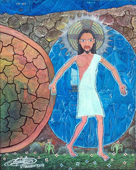 Frantz Zephirin 10"x8" Jesús 2018 Acrílico sobre lienzo #2MFN
