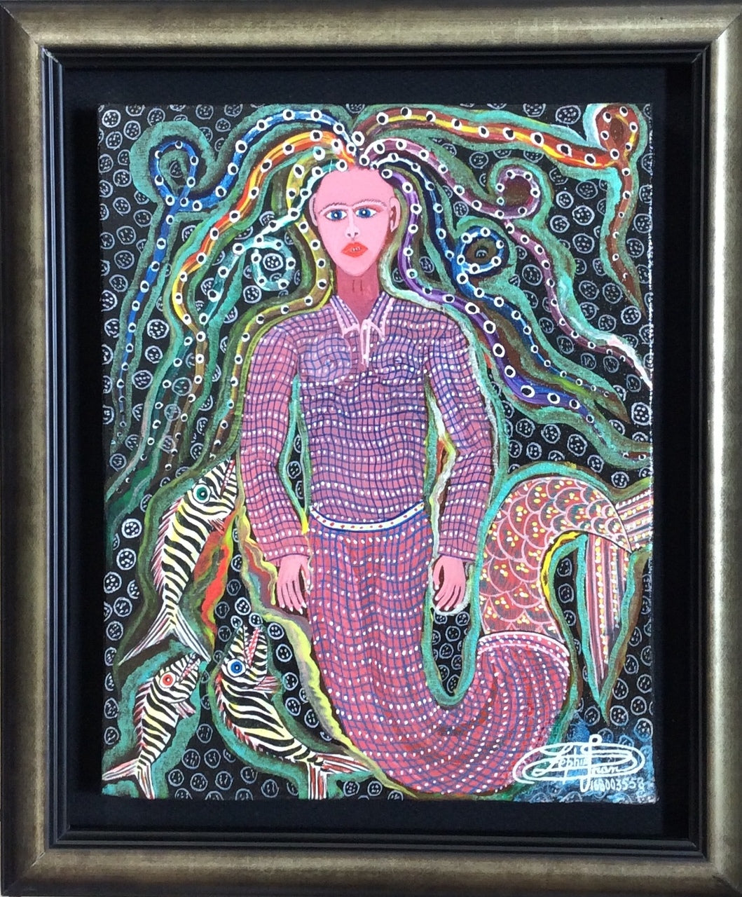 Frantz Zephirin 10"x8" Sirena 2018 Acrílico sobre lienzo #3MFN