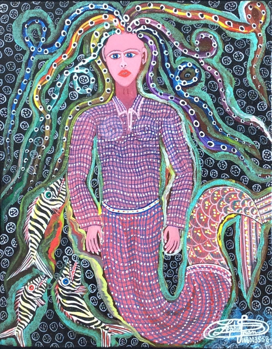 Frantz Zephirin 10"x8" Sirena 2018 Acrílico sobre lienzo #3MFN